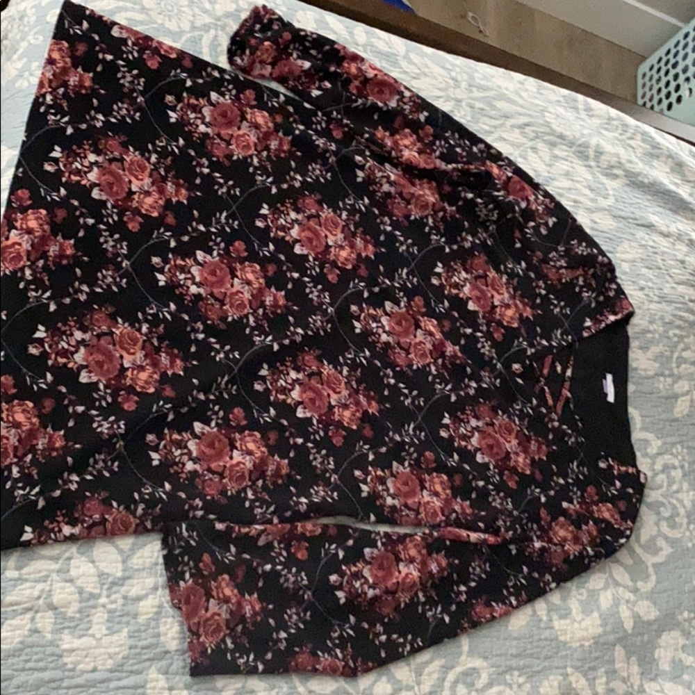 Black floral long sleeve dress